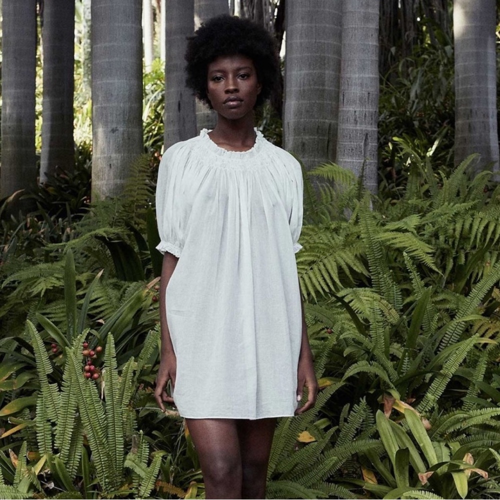 Doen Odessa Nightgown mini dress in Salt STAIN
